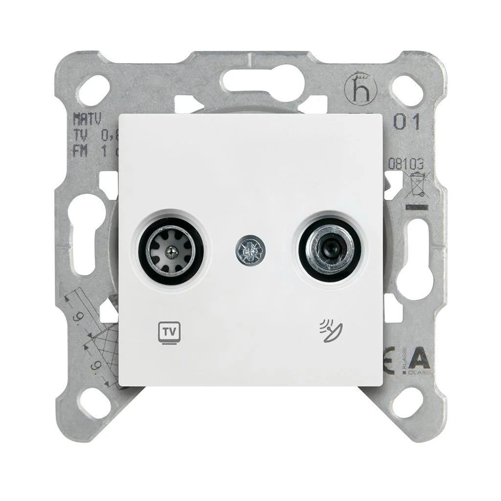 Viko Meridian/ Karre Beyaz Uydu Prizi Geçişli (Tv-Sat) 11Db (Mek+Düğ/Kap.) Çerçeve Hariç 90967087 12 Ad