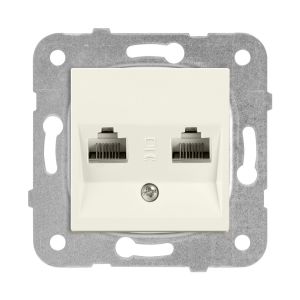 Viko Meridian/ Karre Krem İkili Data Prizi (2 X Rj45 Cat6) (Mek+Düğ/Kap.) Çerçeve Hariç 90967279 12 Ad