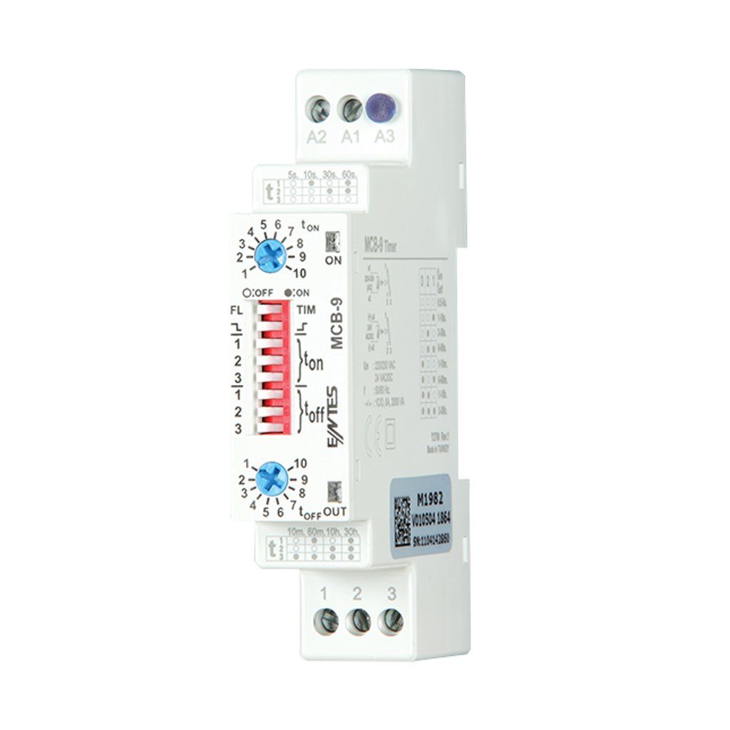 Entes MCB-9 (Dipswitch) 12-240Vac/Dc Beslemelı T/İ Elektronik Zaman Rolesi M2990