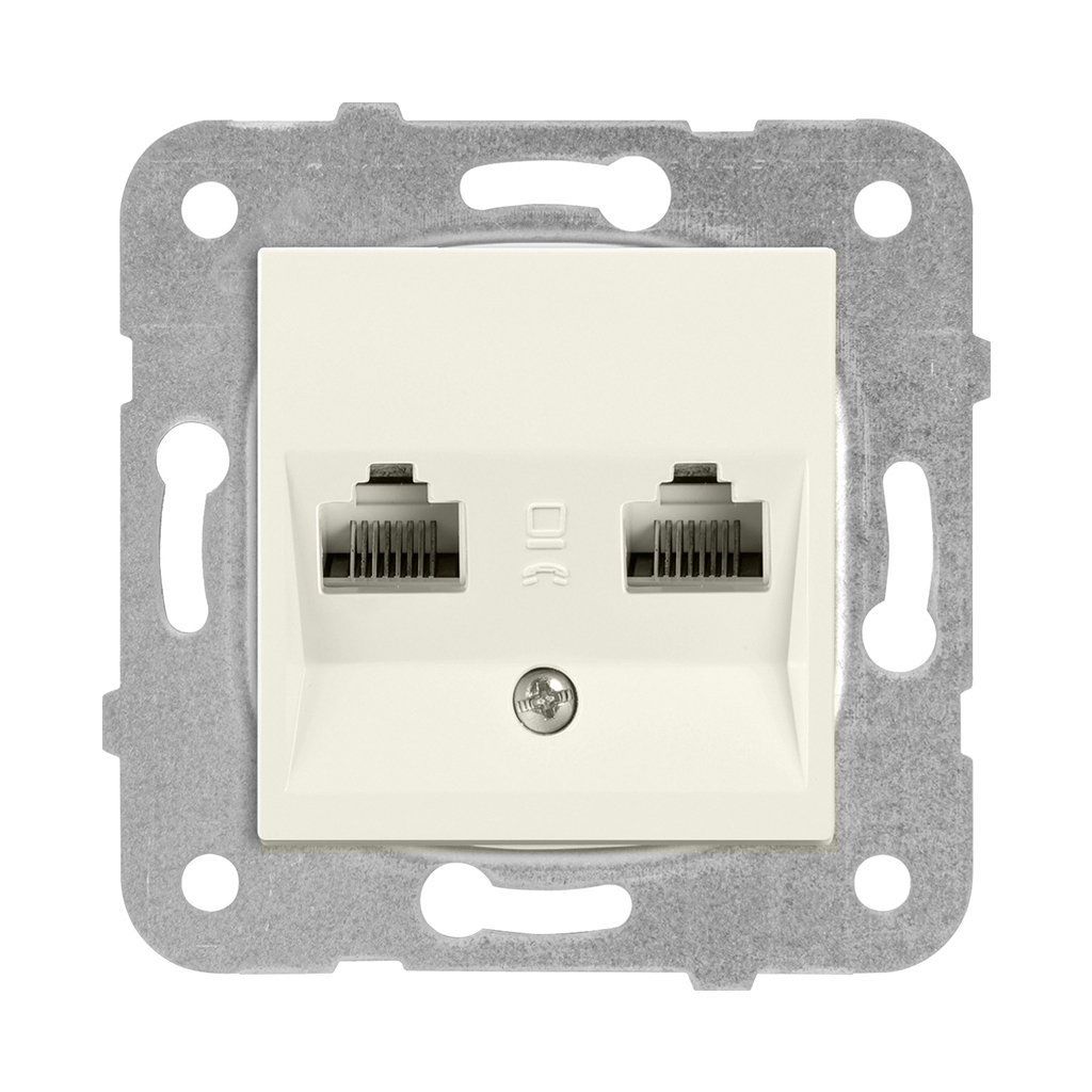 Viko Meridian/ Karre Krem İkili Data Prizi (2 X Rj45 Cat5E) (Mek+Düğ/Kap.) Çerçeve Hariç 90967234 12 Ad