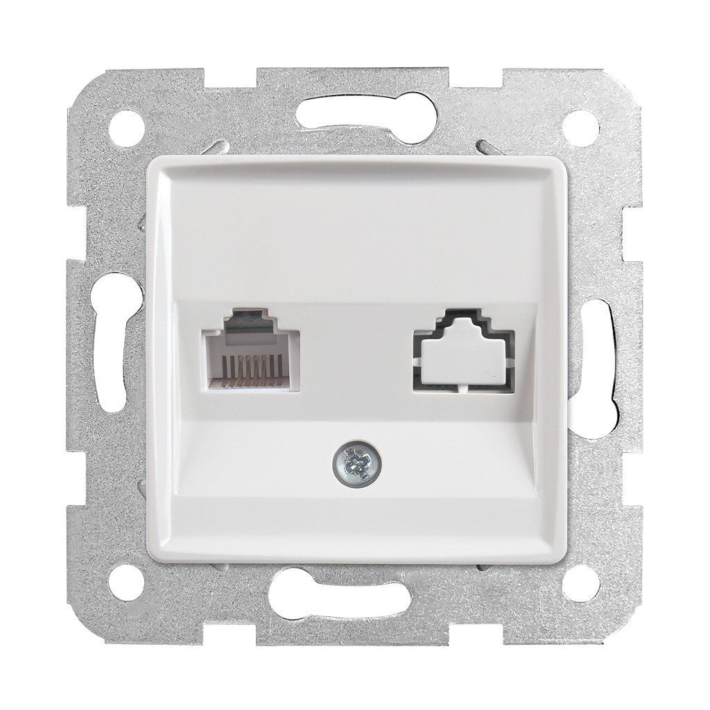 Viko Rollina/ Linnera Beyaz Tekli Data Prizi (Rj45 Cat6) (Mek+Düğ/Kap.) Çerçeve Hariç 90440078