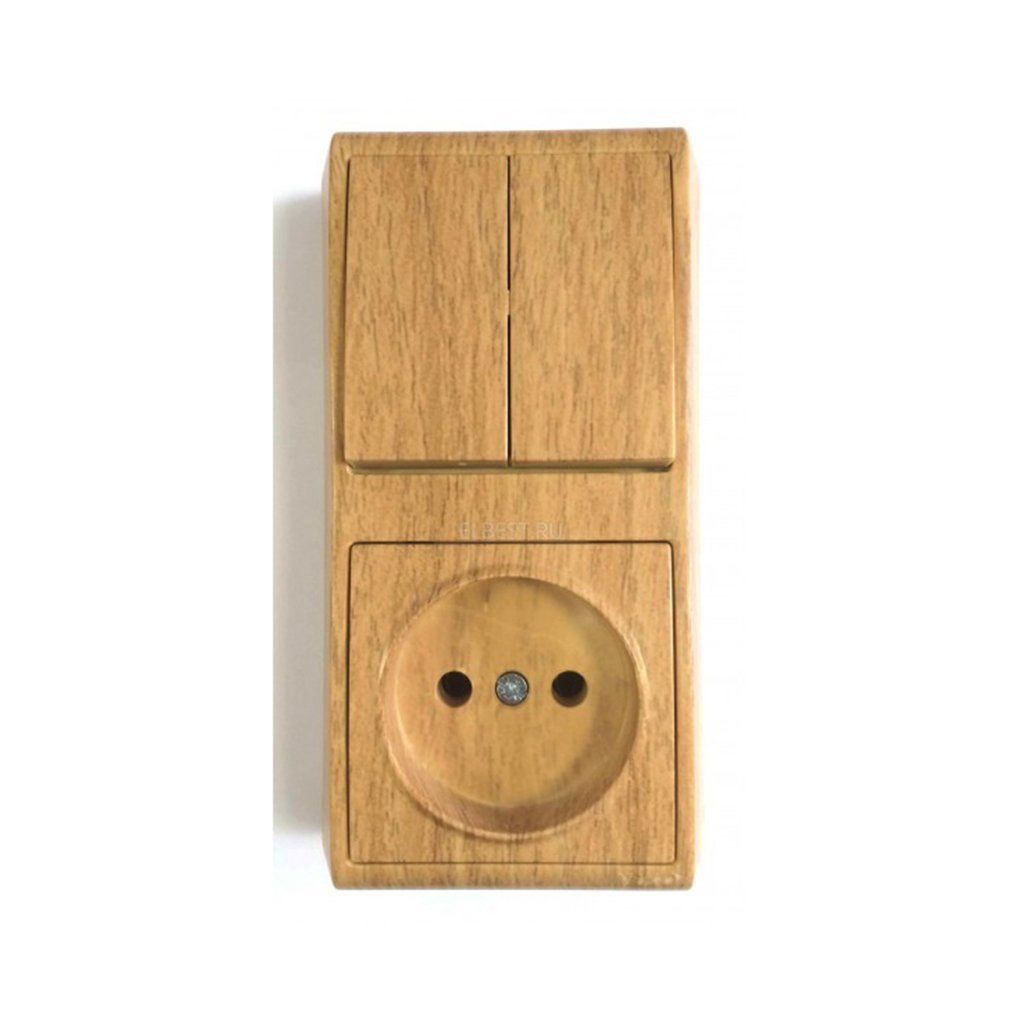 Viko Vera Meşe Dikey İkili Kombine Komütatör + Priz 90682089 12 Ad