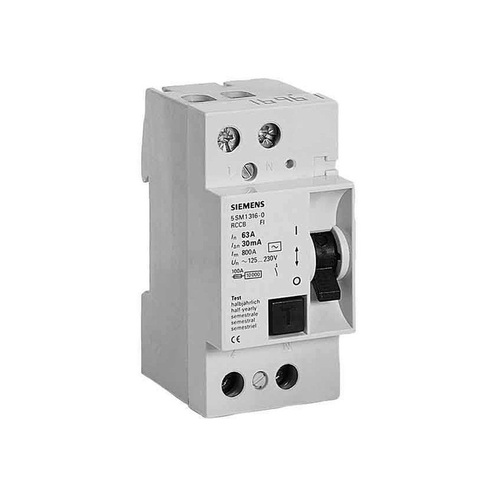 Siemens 5SM1316-0 Kaçak Akım Monofaze 63A 30Ma 5 Ad