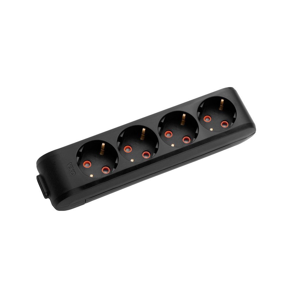 Viko Multi-Let Siyah Dörtlü Priz Topraklı Klemensli Çocuk Korumalı 90133400