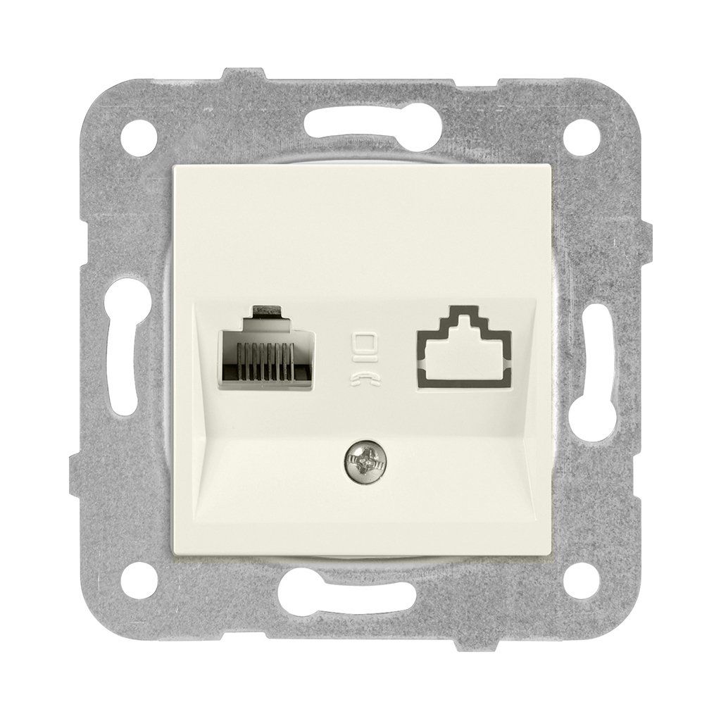 Viko Meridian/ Karre Krem Tekli Data Prizi (Rj45 Cat5E) (Mek+Düğ/Kap.) Çerçeve Hariç 90967232