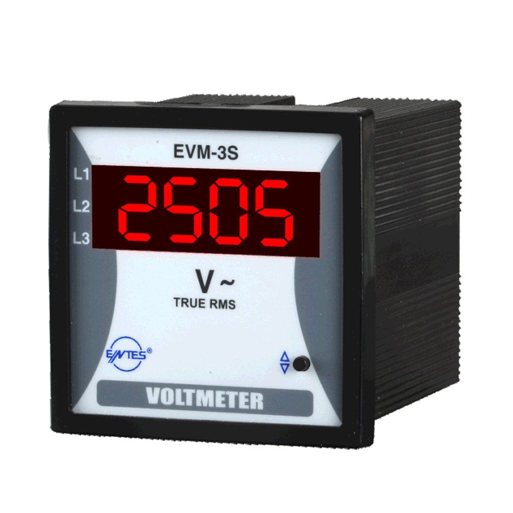 Entes EVM-3S-72 72x72 220Vac T/İ Elektronik Voltmetre M0028