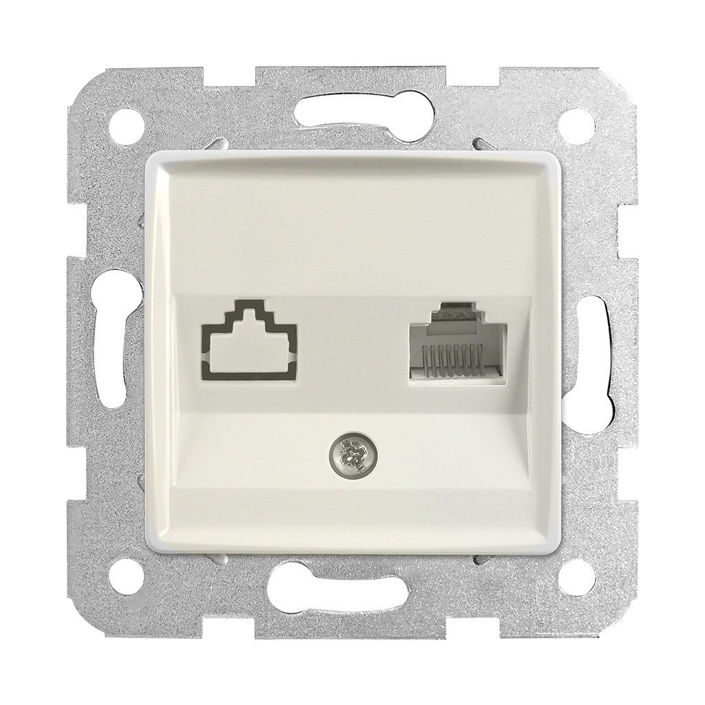 Viko Rollina/ Linnera Krem Tekli Data Prizi (Rj45 Cat5E) (Mek+Düğ/Kap.) Çerçeve Hariç 90441032