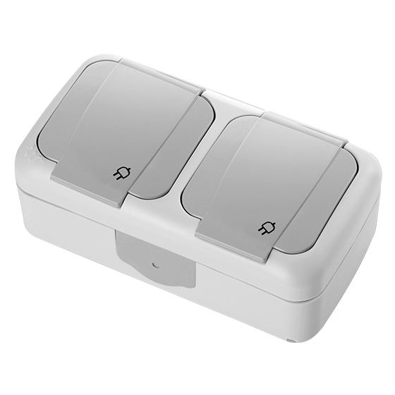 Viko Palmiye Beyaz Yatay İkili Kombine Topraklı Priz + Topraklı Priz 90555488