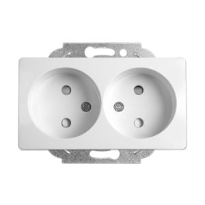 Viko Rollina/ Linnera Beyaz Çocuk Korumalı İkili Priz (Mek+Düğ/Kap.) Çerçeve Hariç 90440046