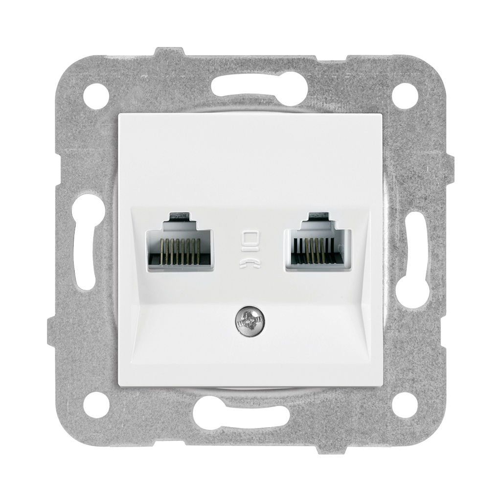 Viko Meridian/ Karre Beyaz Data-Nümeris Telefon Prizi (Rj45 Cat5E - Rj11) (Mek+Düğ/Kap.) Çerçeve Hariç 90967035