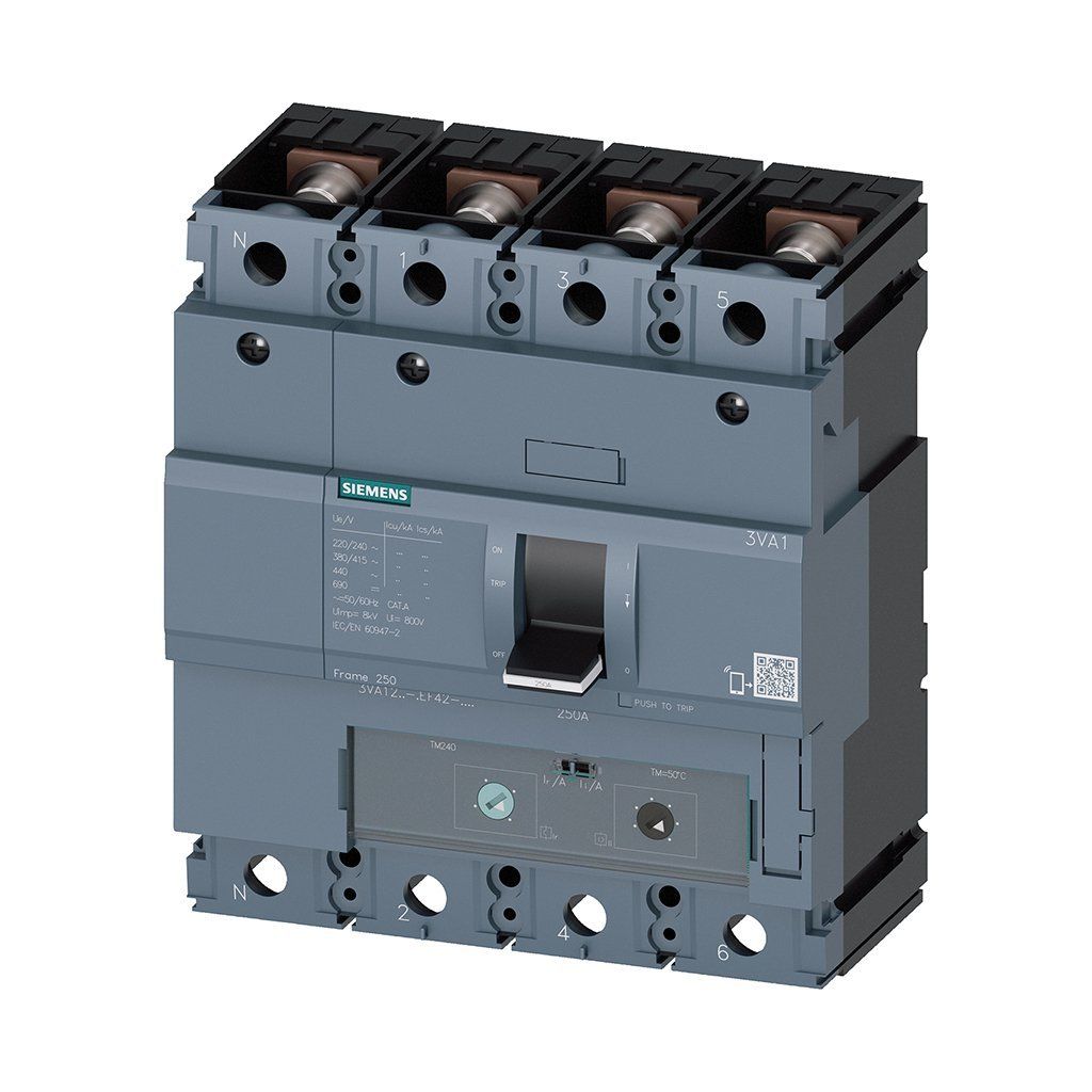 Siemens 3VA1225-4EF42-0AA0 4X250A 36Ka Kompakt Şalter Tm240 Aşırı Yük Ve Kısa Devre Korumalı