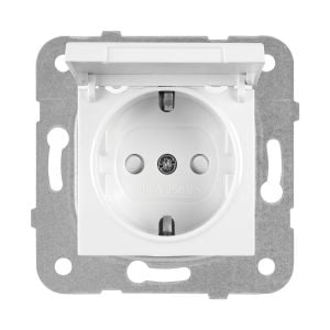 ﻿Viko Meridian/ Karre Beyaz Çocuk Korumalı Etiketli Kapaklı Topraklı Priz (Mek+Düğ/Kap.) Çerçeve Hariç 90967113