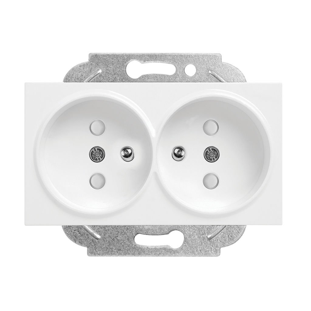 Viko Rollina - Linnera Beyaz İkili Ups Topraklı Priz (Mekanizma+Düğme/Kapak Dahil) 90440057