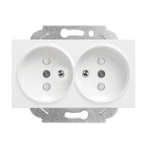 Viko Rollina - Linnera Beyaz İkili Ups Topraklı Priz (Mekanizma+Düğme/Kapak Dahil) 90440057