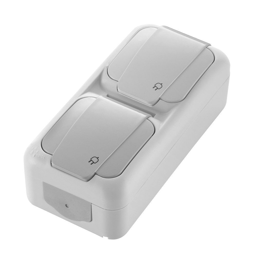 Viko Palmiye Gri Dikey İkili Kombine Topraklı Priz + Topraklı Priz 90555791