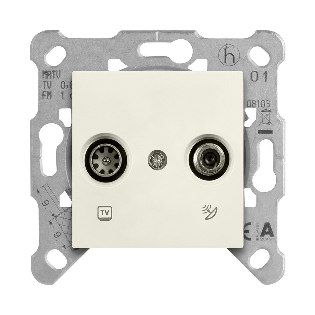 Viko Meridian/ Karre Krem Uydu Prizi Geçişli (Tv-Sat) 11Db (Mek+Düğ/Kap.) Çerçeve Hariç 90967287