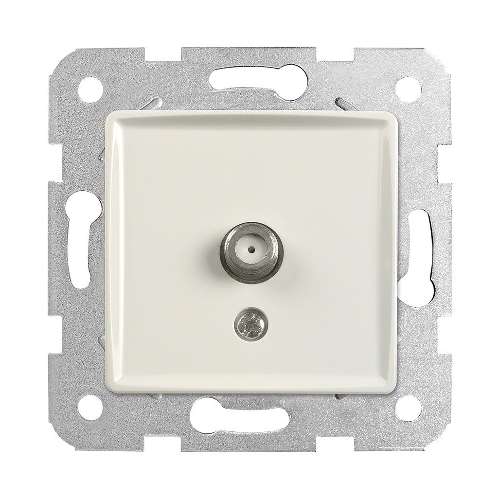 Viko Rollina/ Linnera Krem Uydu Prizi F Konnektörlü Geçişli 10Db (Mek+Düğ/Kap.) Çerçeve Hariç 90441097