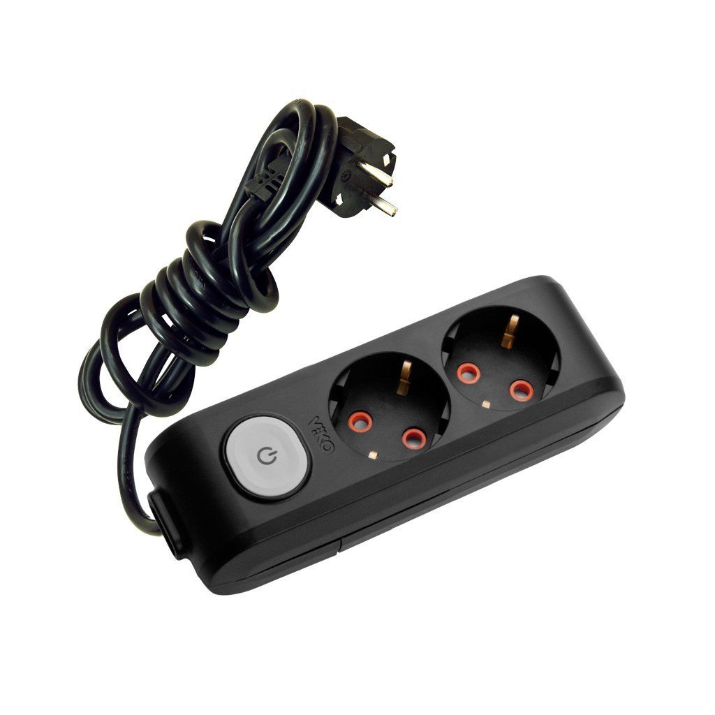 Viko Multi-Let Siyah İkili Grup Priz Anahtarlı Topraklı Kablolu Çocuk Korumalı 1Mt 90137201