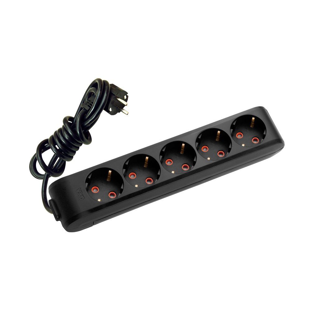 Viko Multi-Let Siyah Beşli Grup Priz Topraklı Kablolu Çocuk Korumalı 3Mt 90133503