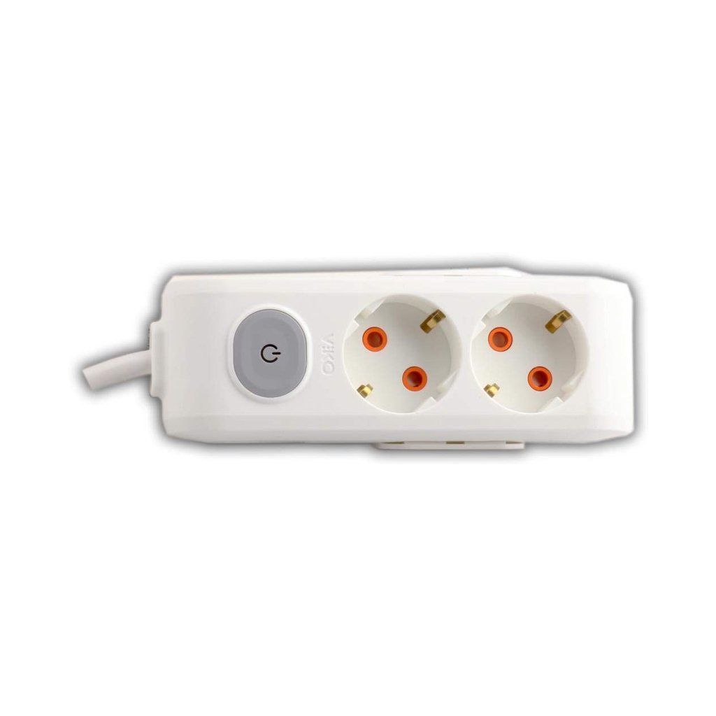 Viko Multi-Let İkili Grup Priz Anahtarlı Topraklı Kablolu Çocuk Korumalı 1Mt 90117201