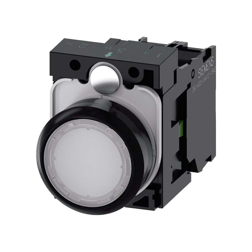 Siemens 3SU1102-0AB60-1BA0 Buton Komple Işıklı Yay Dönüşlü Ac/Dc Beyaz