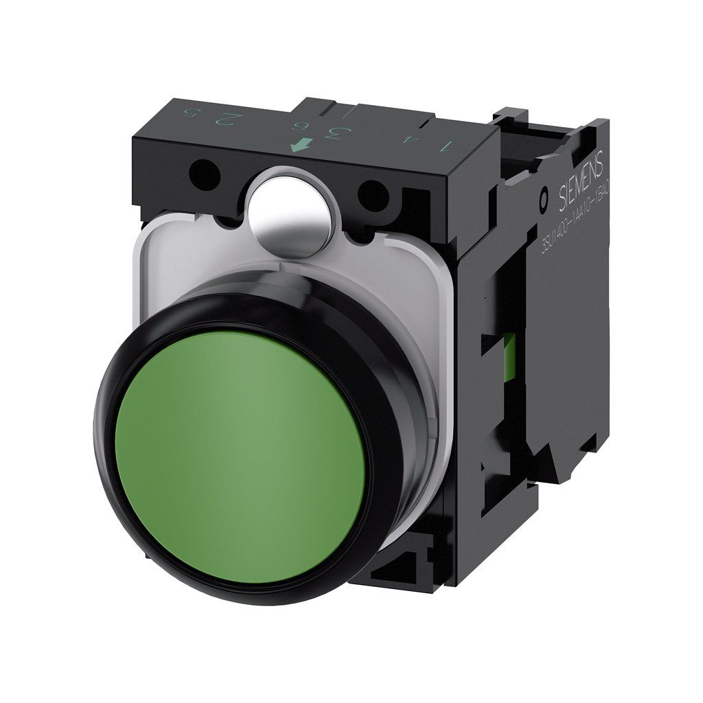 Siemens 3SU1100-0AB40-1BA0 Buton Komple Yay Dönüş Yeşil 1No