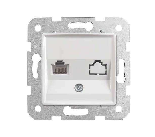 Viko Rollina - Linnera Beyaz Nümeris Telefon Prizi (Rj11) (Mekanizma+Düğme/Kapak Dahil) 90440013