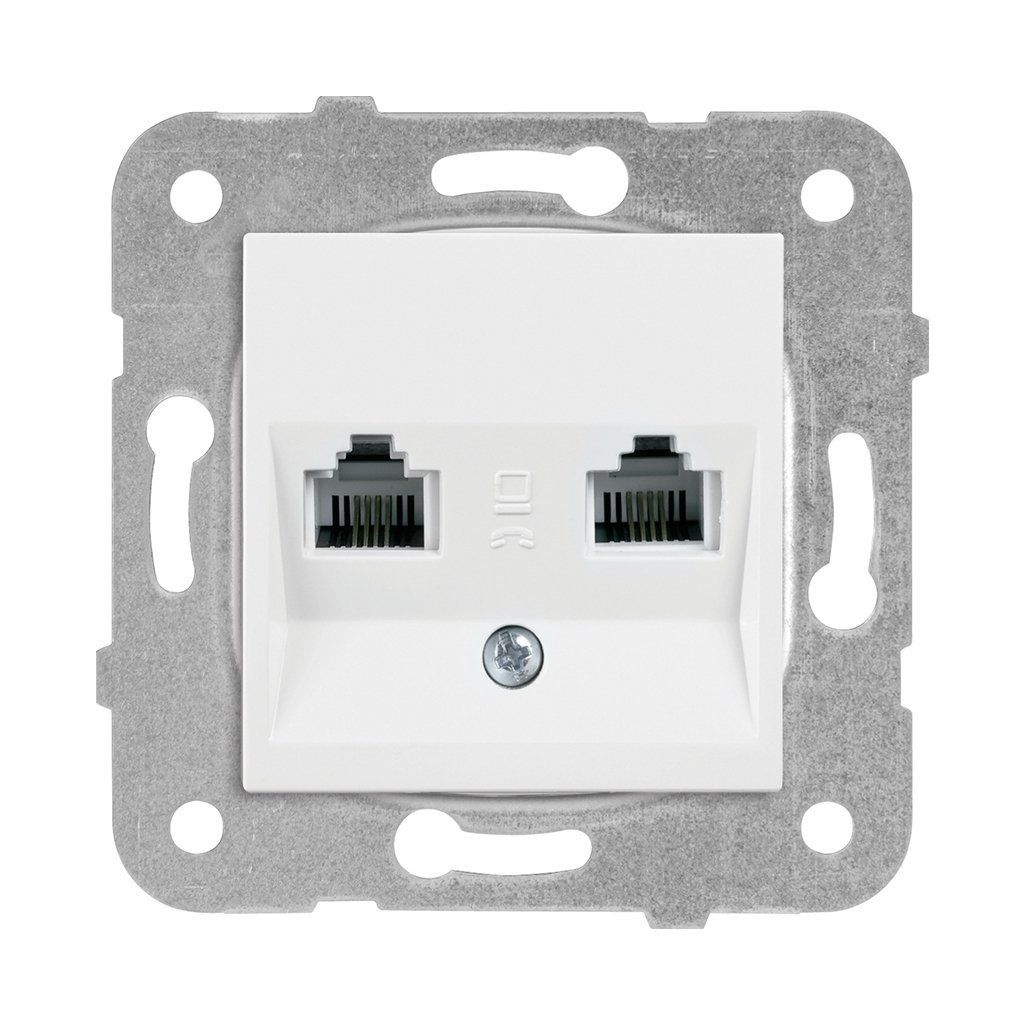 Viko Meridian/ Karre Beyaz İkili Nümeris Telefon Prizi (2 X Rj11) (Mek+Düğ/Kap.) Çerçeve Hariç 90967033 12 Ad